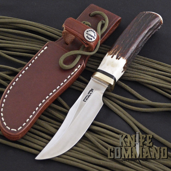 Randall Made Knives Model 8-4X Old Style Bird and Trout Stag Knife.  Stainless steel blade.