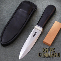 Randall Made Knives Model 24 Guardian Custom Police Special Black Micarta Knife.  Stainless and Nickel Silver.