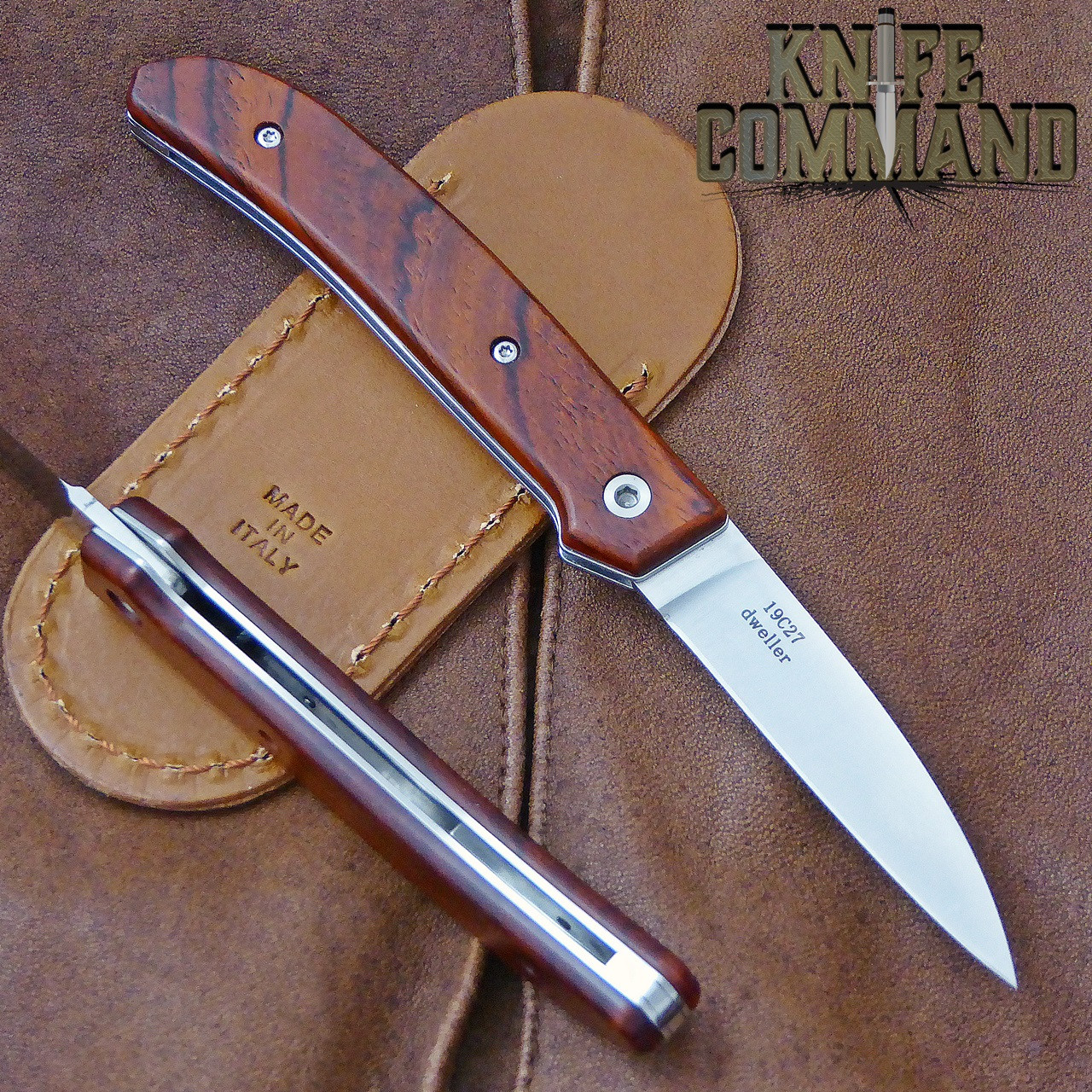 Fantoni Dweller Cocobolo S Italian Made Slip-joint EDC Pocket Knife.  Now with stainless steel liners.  
