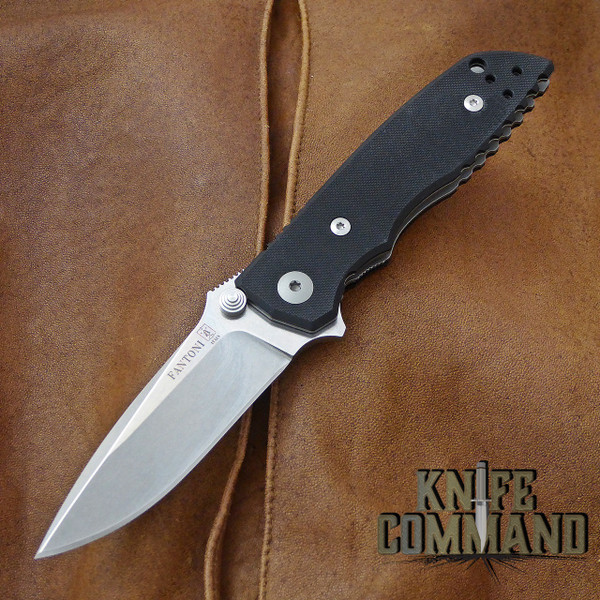 Fantoni HB 03 M390 William Harsey Combat Folder Tactical Knife Black.  Bohler M390 Microclean stainless steel blade.