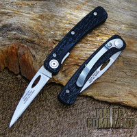 Wharncliffe blade, black SureGrip handle with clip.