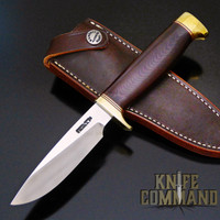 SS, Border Patrol Handle, Maroon Micarta, Crow's Beak Butt, Brass and Red Spacers!