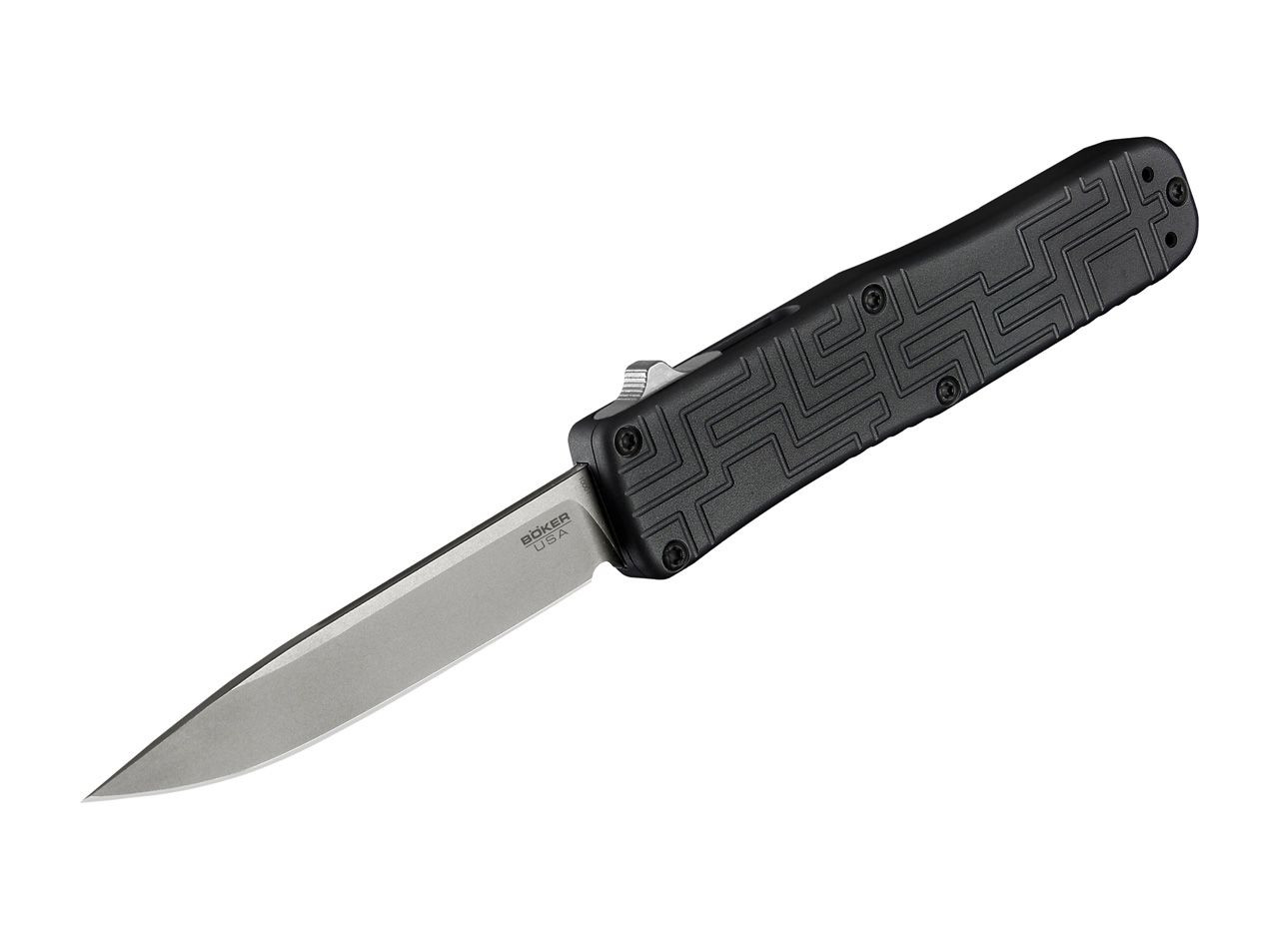 Boker Plus USA OTF Automatic Knife Black / Stonewash 06EX260 Hogue Knives