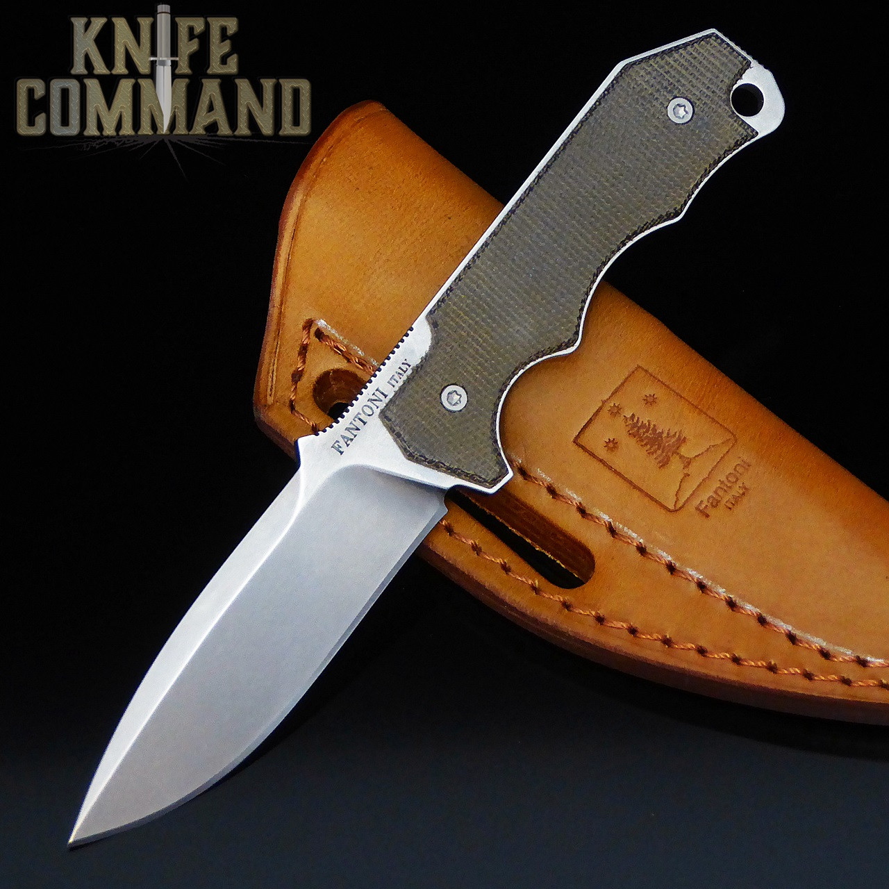 Fantoni Hide Fixed Blade Knife Micarta CPM-S30V Tommaso Rumici Leather Sheath