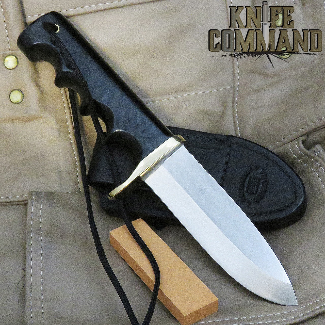 Randall Made Knives Non-Catalog Fireman Special Knife Black Micarta, Black Sheath
