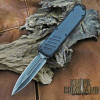 Guardian Tactical Recon-035 Double Edge OTF Automatic Knife Black Stonewash 93631