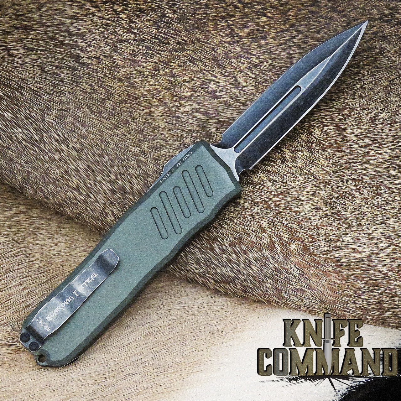 Guardian Tactical Recon-035 Double Edge OTF Automatic Knife OD Green and Dark Stonewash 98631