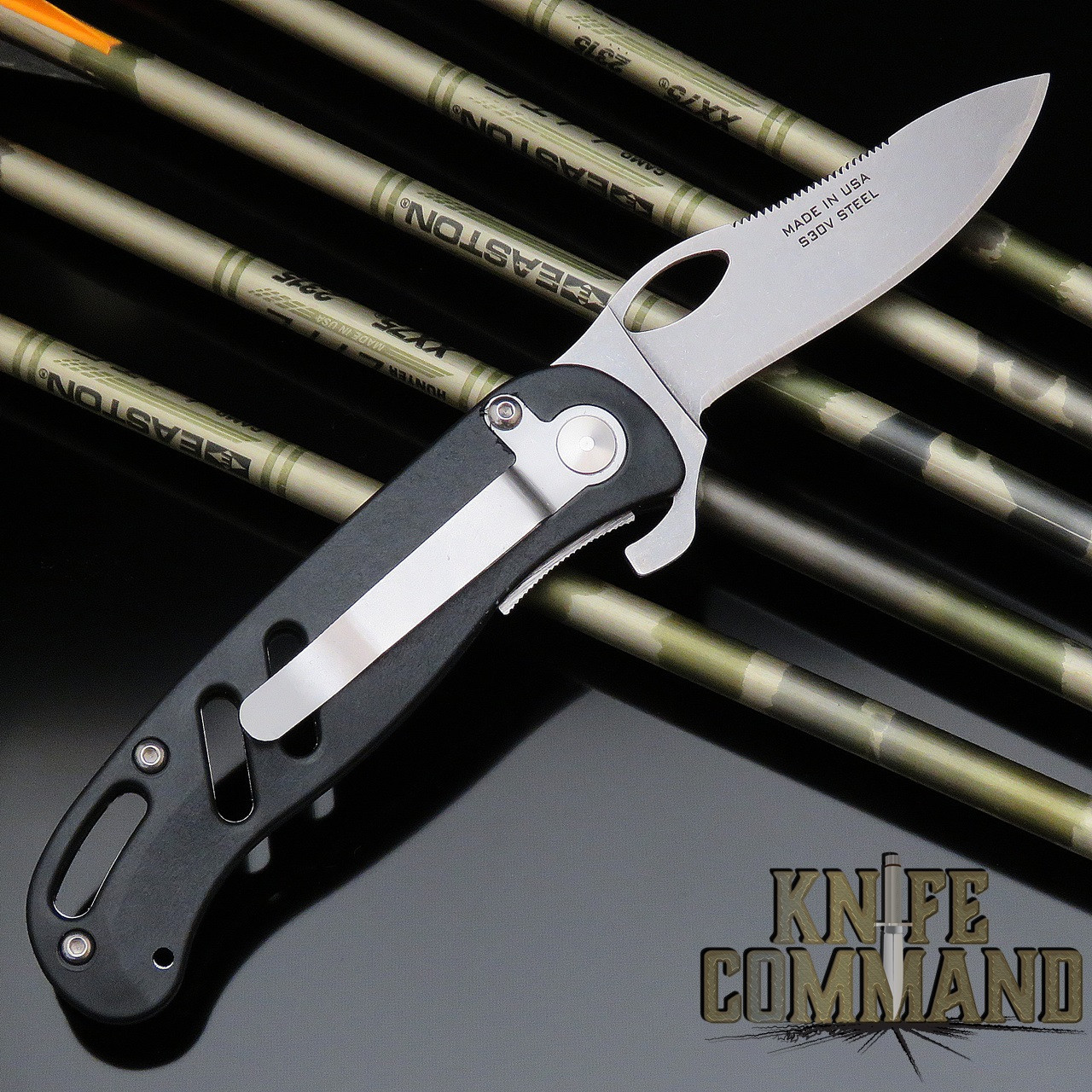 Knives of Alaska SideWinder Pocket Hunting Knife Black SureGrip with Clip 00690FG