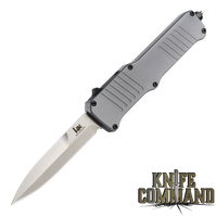 HK Incursion OTF Automatic: 3.9" Bayonet Blade - Tumbled Finish, Matte Grey Aluminum Frame 54097