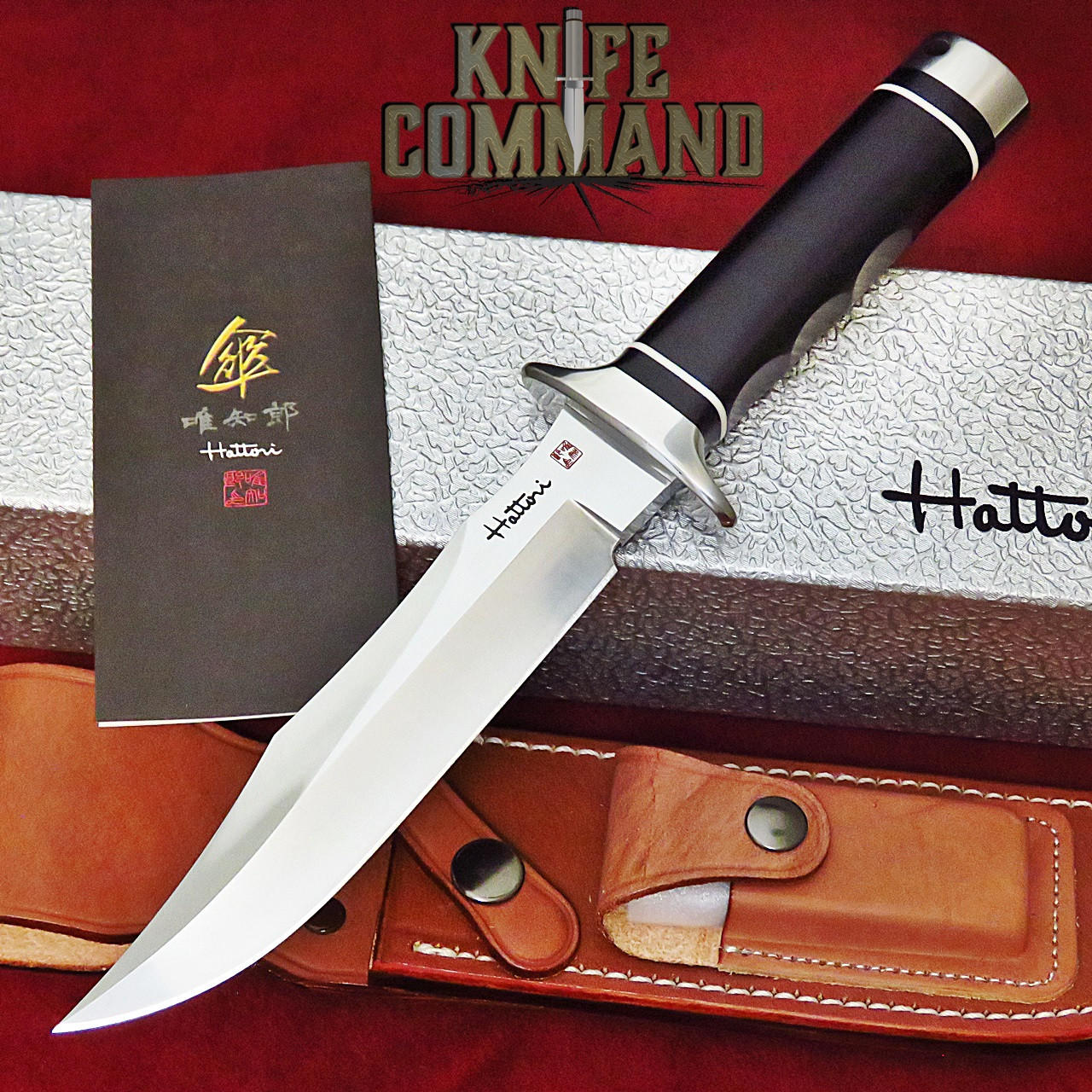 Hattori Knives TV-3 Black Micarta S.O.G. Style Vietnam Fighter Knife 6-1/4" Blade