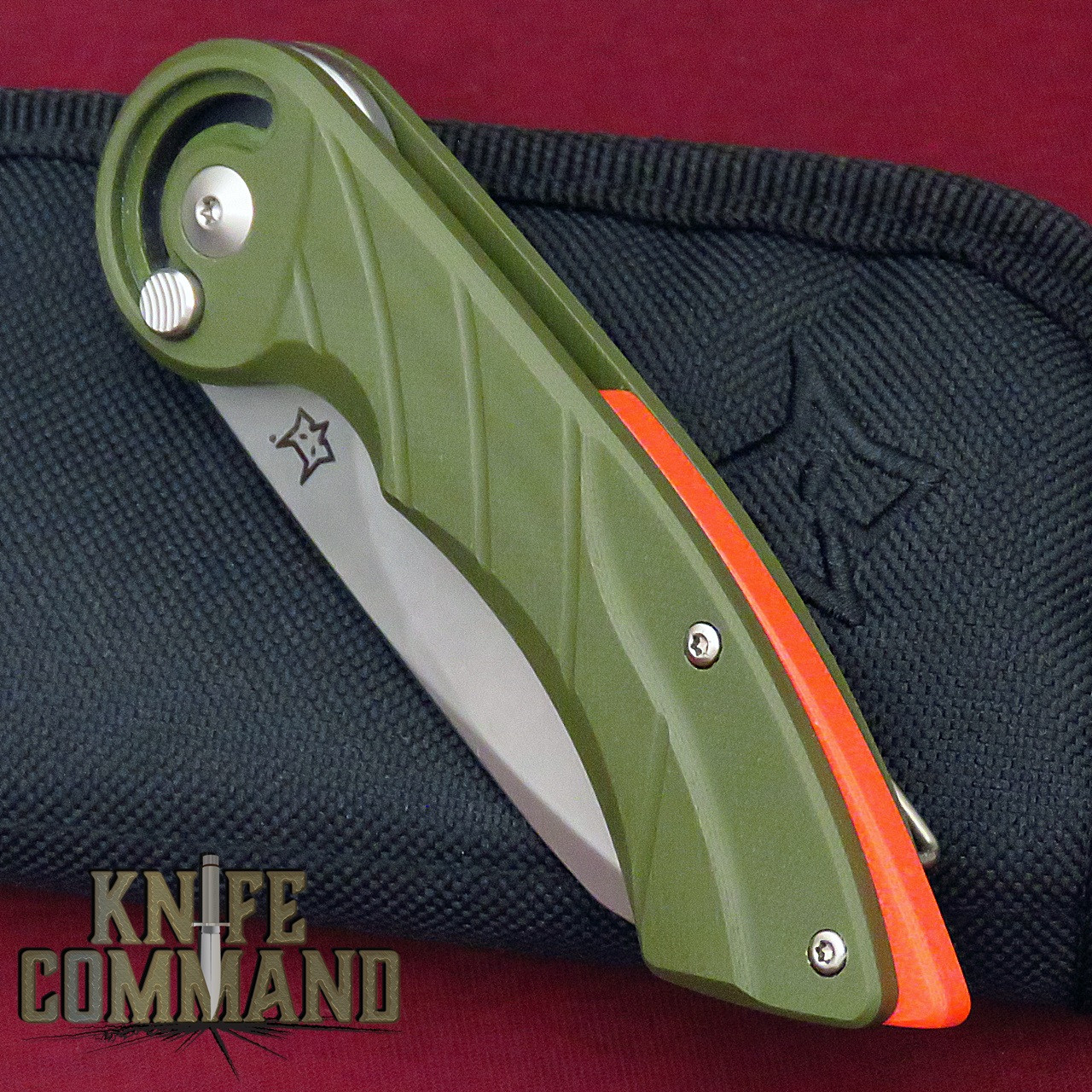 Fox Knives Radius Olive Drab Green / Orange Spacer Folding Knife FX-550 G10 OD