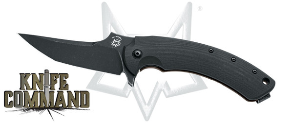 Fox Knives FX-537BR Geco Black Micarta Bastinelli Folding Knife Black Blade