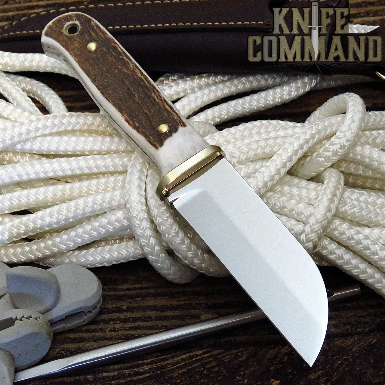 Linder Solingen Custom Stag H.D. Boat Knife and Marlin Spike 168010H