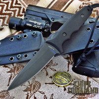 Spartan Blades Harsey Tactical Trout Knife Black / Black Kydex Sheath SB43BKBKKYBK