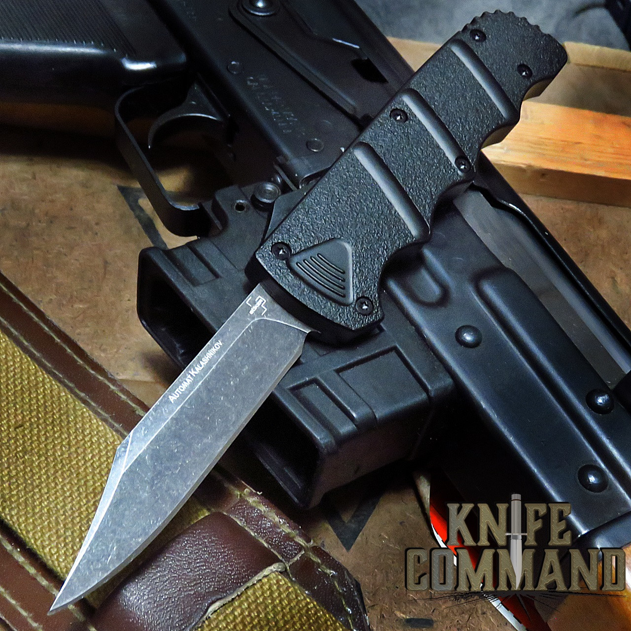Boker Plus Kalashnikov OTF Automatic Knife Black / Dark Stonewash 06EX350 Cobratec Knives