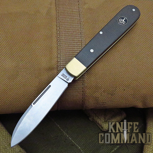 Boker Knives Barlow Prime Model 112942 Green Canvas Micarta / Brass Slip Joint Pocket Knife
