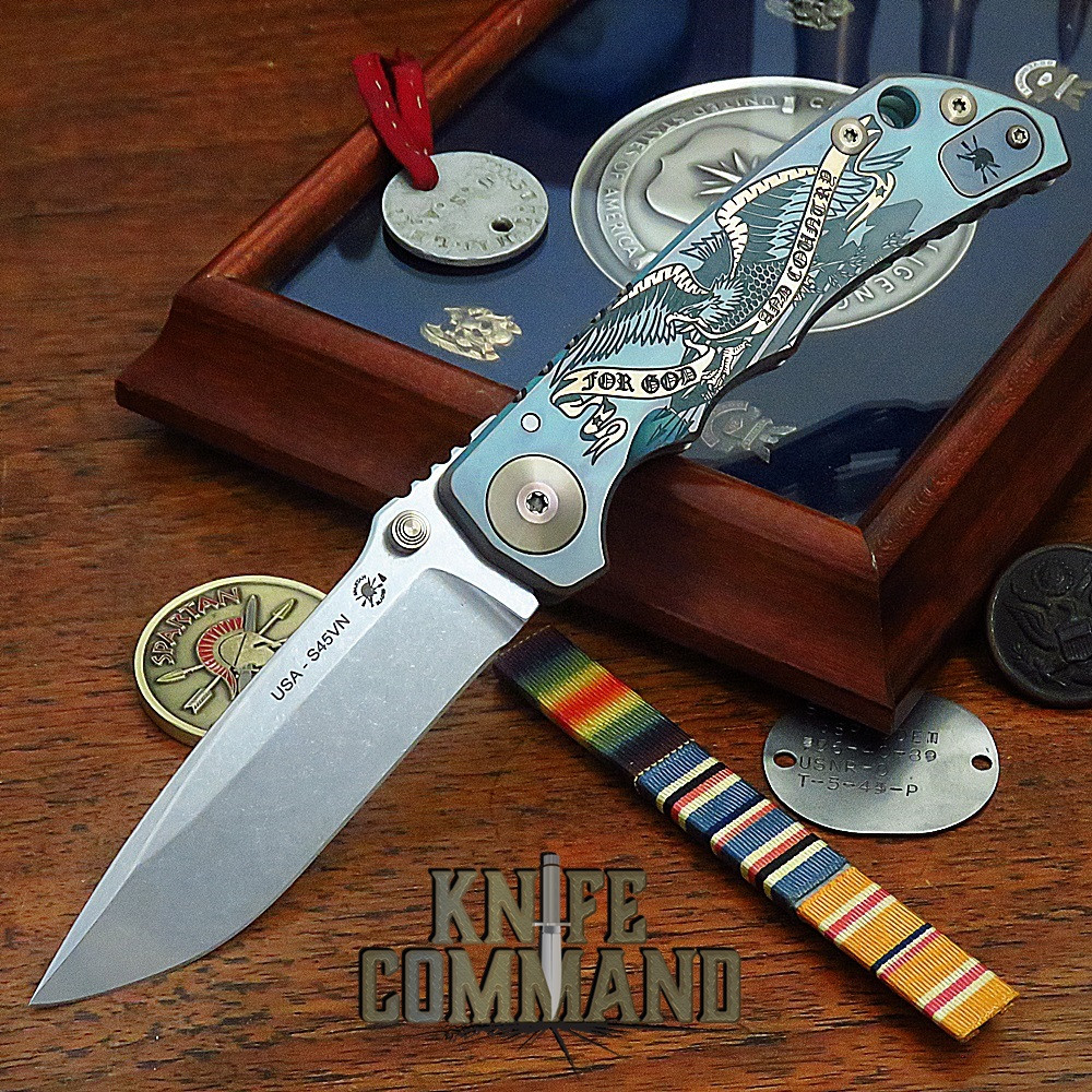 Spartan Blades Harsey Folder Special Edition For God And Country Titanium  4" CPM S45VN Blade SF5G&C - KnifeCommand