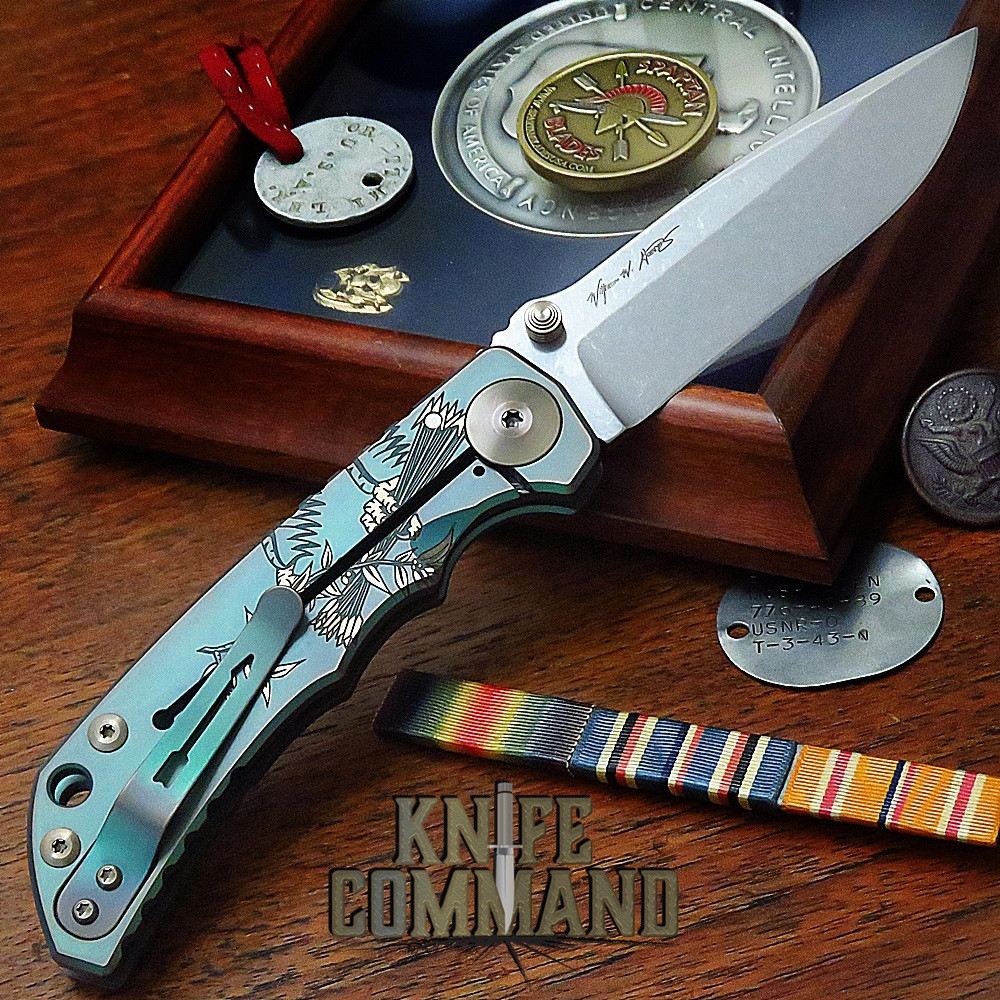 Spartan Blades Harsey Folder Special Edition For God And Country Titanium 4" CPM S45VN Blade SF5G&C