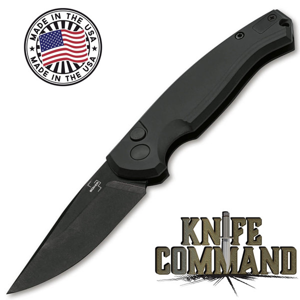 Boker Plus USA Karakurt Vox Automatic Knife All Black 01BO365 Hogue Knives
