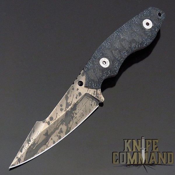 Wander Tactical Custom Barracuda Fixed Blade Knife Black Micarta / Black Blood Blade