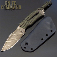 Wander Tactical Custom Raptor Fixed Blade Neck Knife Green Cord / Ice Brush Blade