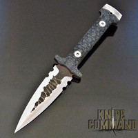 Wander Tactical Custom Primitive Dagger fixed Blade Knife Black Micarta / Duo Tone Blade