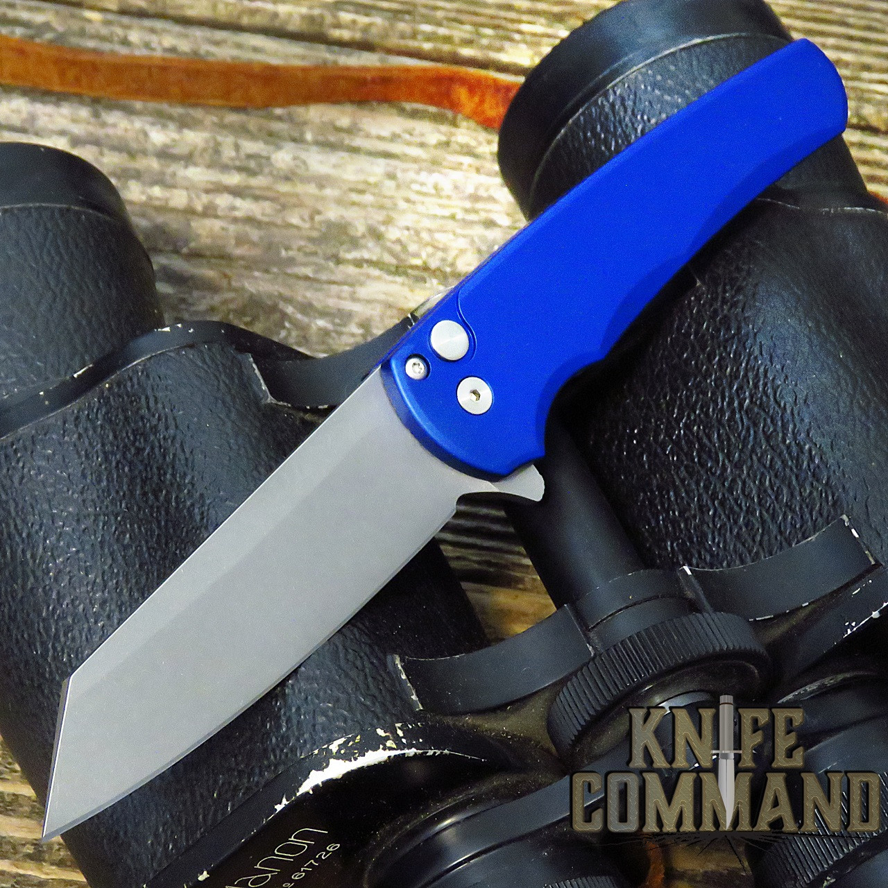Pro-Tech Knives 5201 Blue Malibu Manual Flipper Knife Folder 3.25" Stonewash CPM-20CV Reverse Tanto Blade