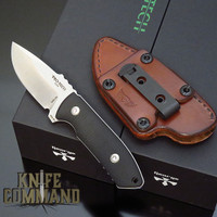 Pro-Tech Knives SBR Short Blade Rockeye Fixed Blade Knife LG502 Les George Satin S35VN Blade Leather Sheath