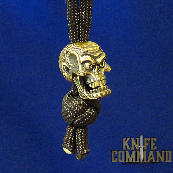 Techno Silver Factory Zombie Skull Brass Knife Lanyard Bead