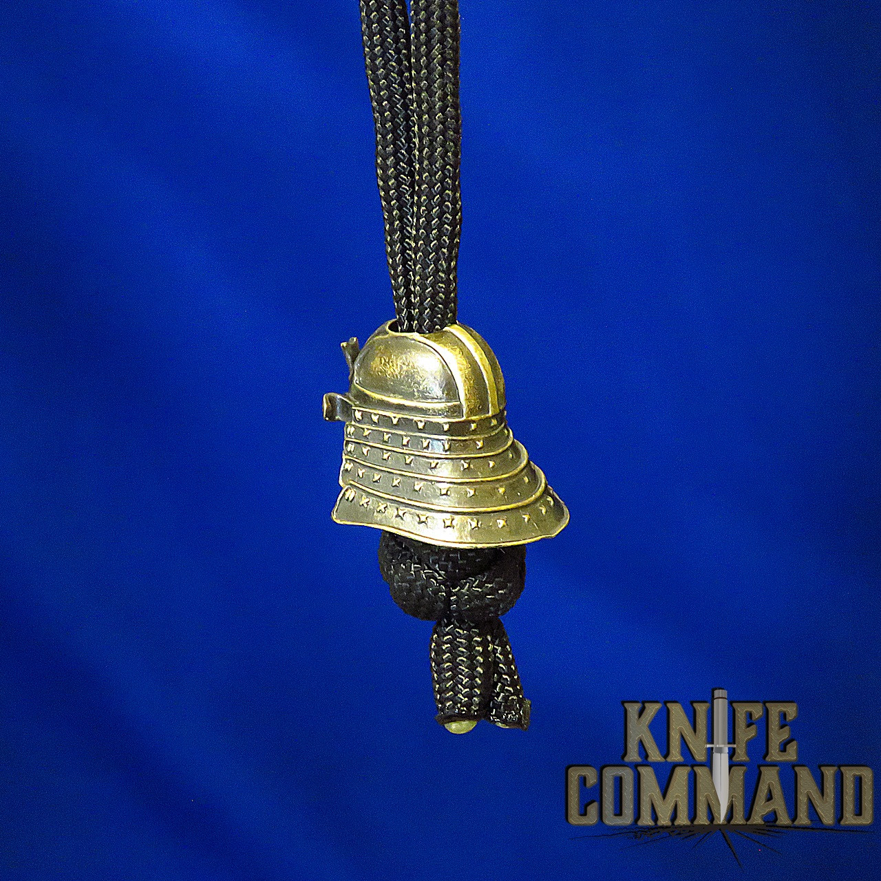 Techno Silver Art Vader Samurai Skull Brass Knife Lanyard Bead