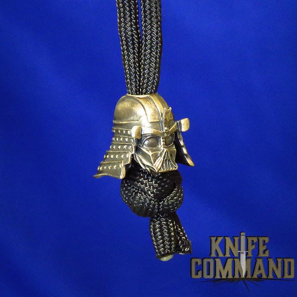 Techno Silver Art Vader Samurai Skull Brass Knife Lanyard Bead