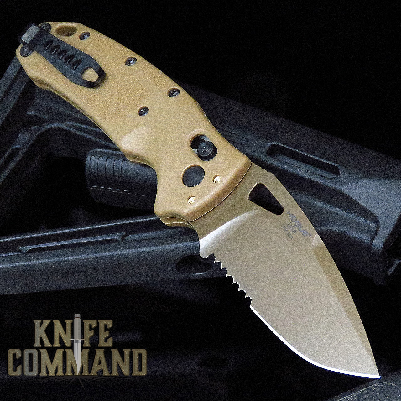 Hogue Knives Sig Sauer K320A M17 Coyote Tan ABLE Lock Manual Folder 3.5" Drop Point Blade - Coyote PVD Finish, Poly Frame Knife 36373