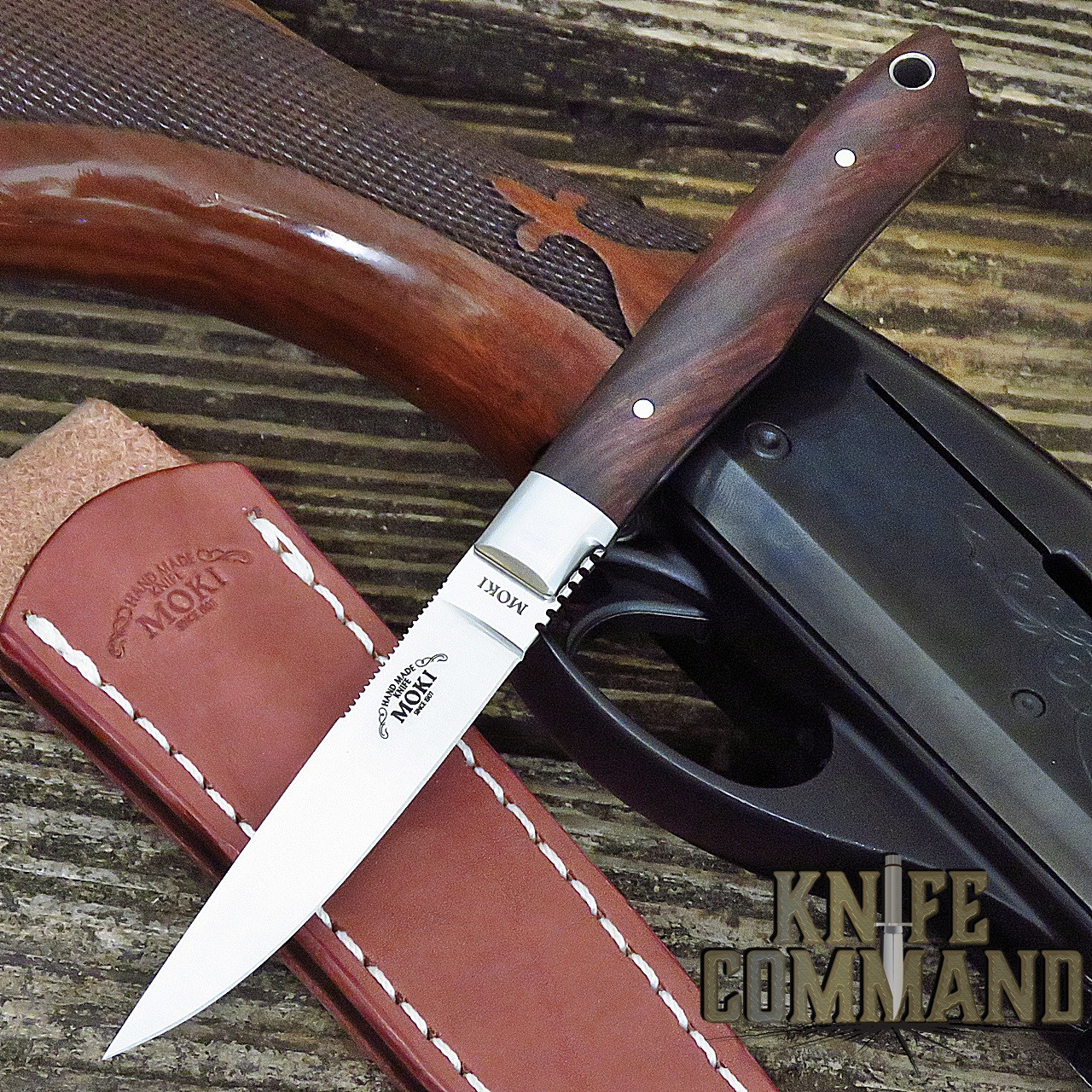 Moki Limited Edition TS-535I Bird and Trout Fixed Blade Knife in Desert Ironwood