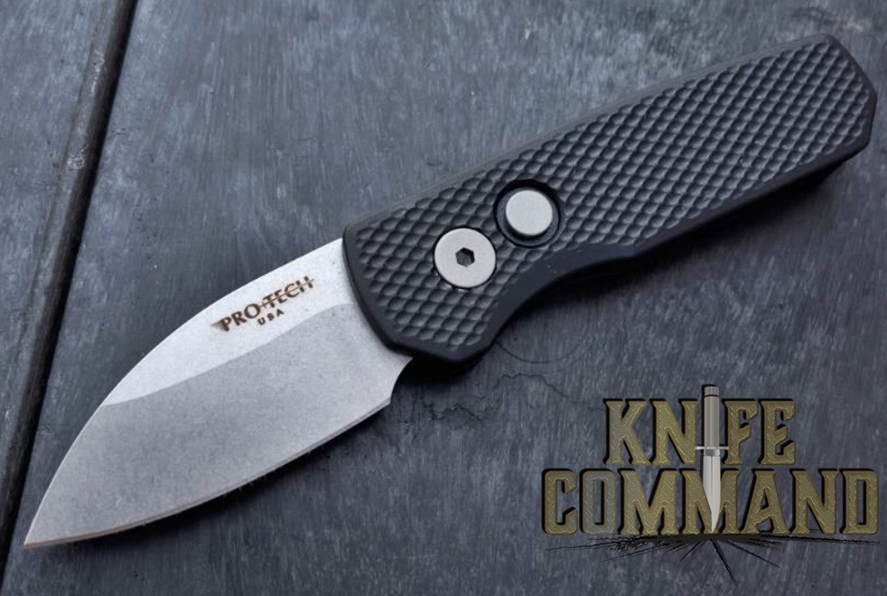 Pro-Tech Knives R5105 Runt 5 Automatic Folder Knife Folder 1-15/16" Wharncliffe CPM-20CV Bead Blasted Blade