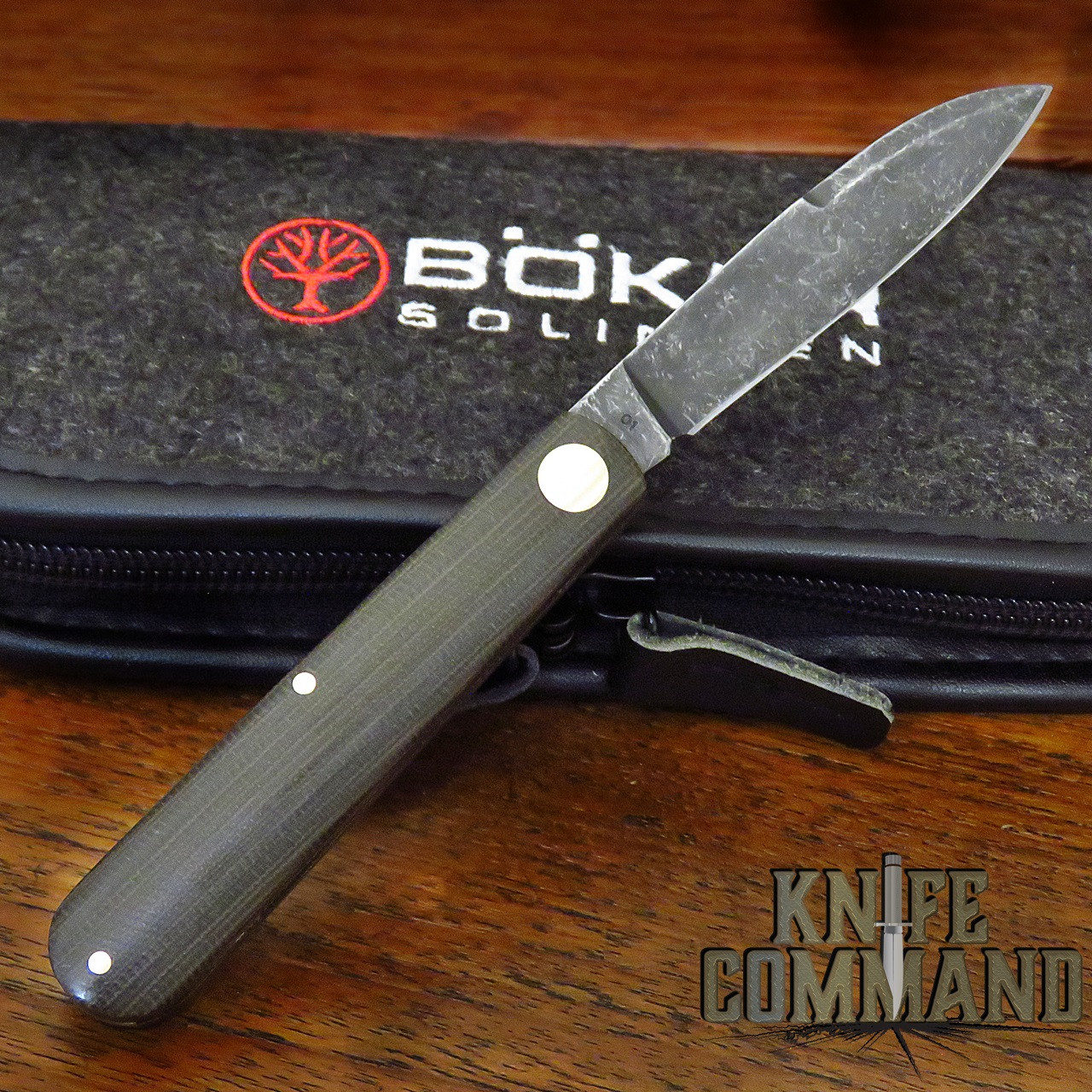 Boker Knives Barlow Prime EDC Green Model 115942 Green Canvas Micarta Slip Joint Pocket Knife