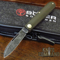 Boker Knives Barlow Prime EDC Green Model 115942 Green Canvas Micarta Slip Joint Pocket Knife