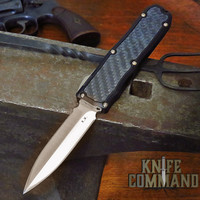 Guardian Tactical Custom Recon-035 OTF Reese Weiland Double Edge Satin Bronzed Elmax Carbon Fiber Automatic Knife 92931 B
