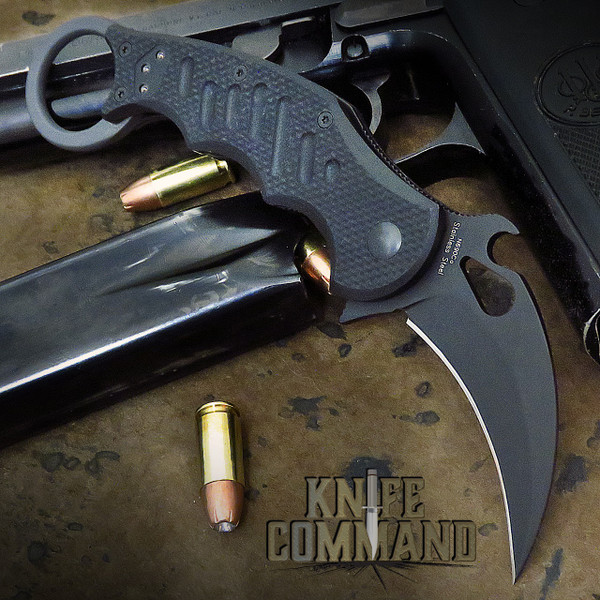 Fox Knives FX-599 Small Folding Karambit Knife Black G10 - Emerson Wave