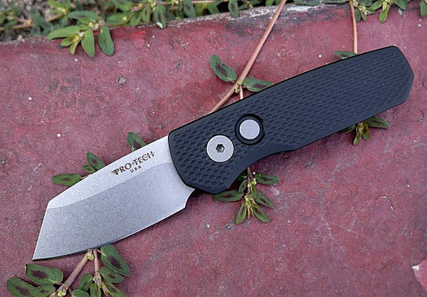 Pro-Tech Knives R5205 Runt 5 Automatic Folder Knife Folder 1-15/16" Reverse Tanto CPM-20CV Stonewashed Blade
