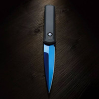Pro-Tech Knives Godfather 921-SB Automatic Knife Police Law Enforcement Folder 4" Sapphire Blue Blade Abalone Button