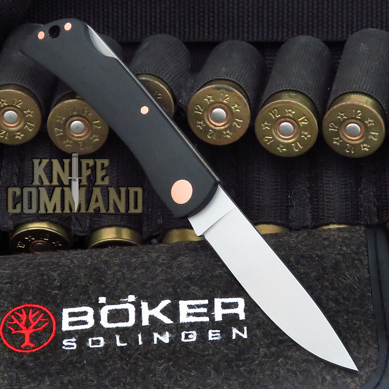 Boker Knives RangeBuster Black Copper Model 112914 Black Canvas Micarta Lockback Pocket Knife