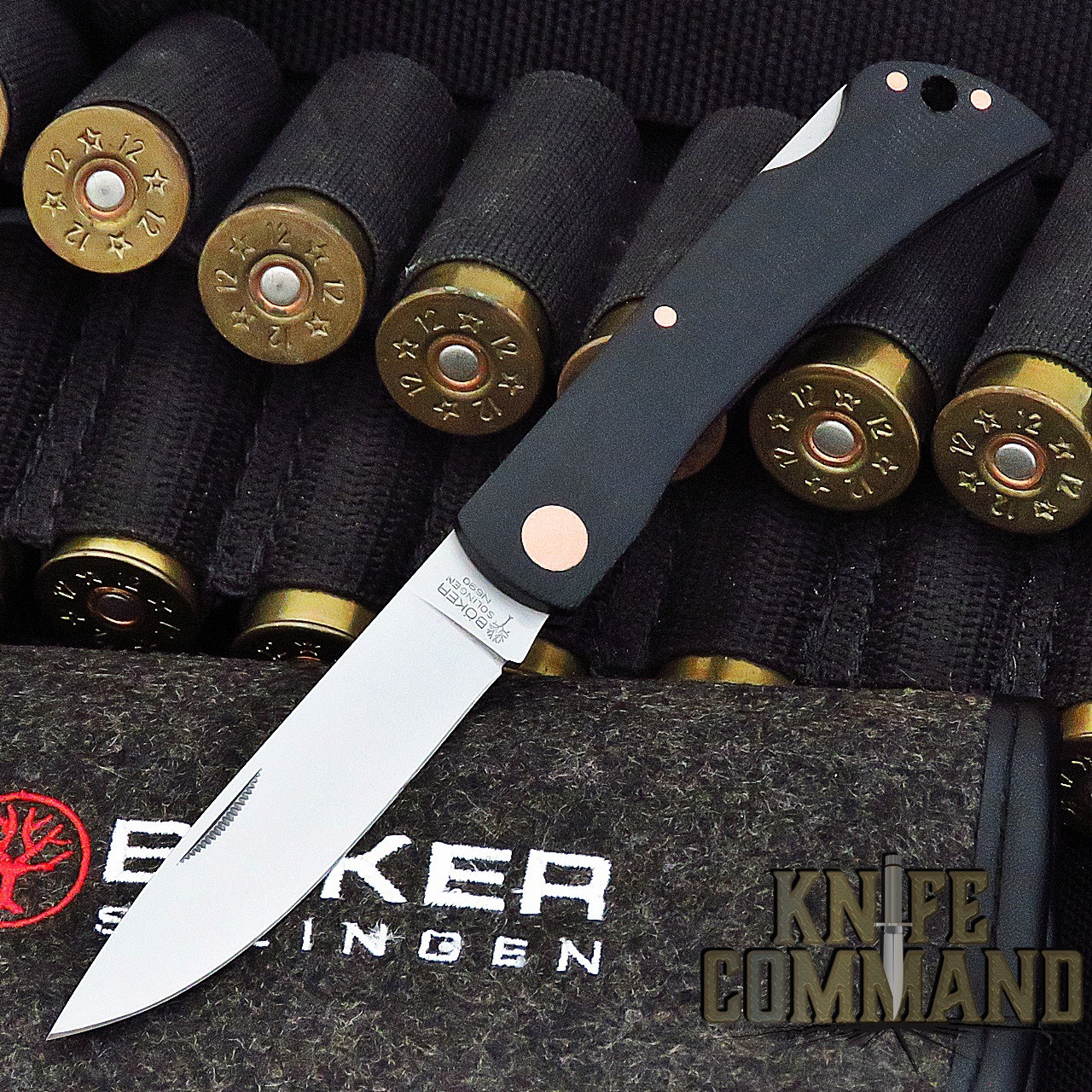 Boker Knives RangeBuster Black Copper Model 112914 Black Canvas Micarta Lockback Pocket Knife