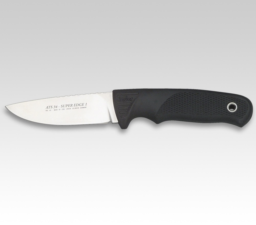 Linder Solingen Super Edge 1 Satin ATS-34 Drop Point Hunting Knife