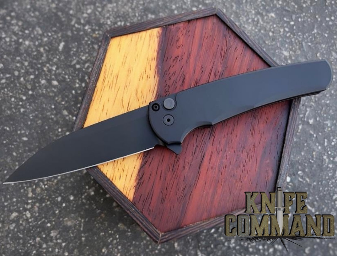 Pro-Tech Knives 5103 Malibu Blackout Manual Flipper Knife Folder 3.25" CPM-20CV Wharncliffe Blade
