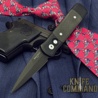 Pro-Tech Knives Godson Automatic Knife 705 Folder Carbon Fiber and Black with DLC Blade