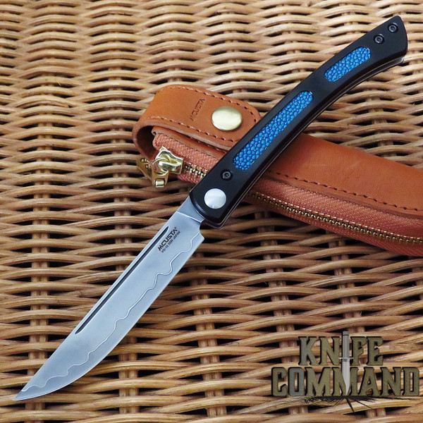 Mcusta The Executive Personal Limited Edition VG-10 Core Blue Singray 4.56" Folding Steak Knife