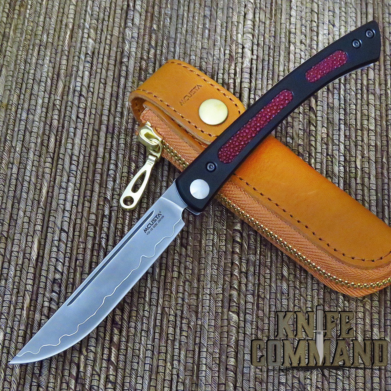 Mcusta The Executive Personal Limited Edition VG-10 Core Red Singray 4.56" Folding Steak Knife