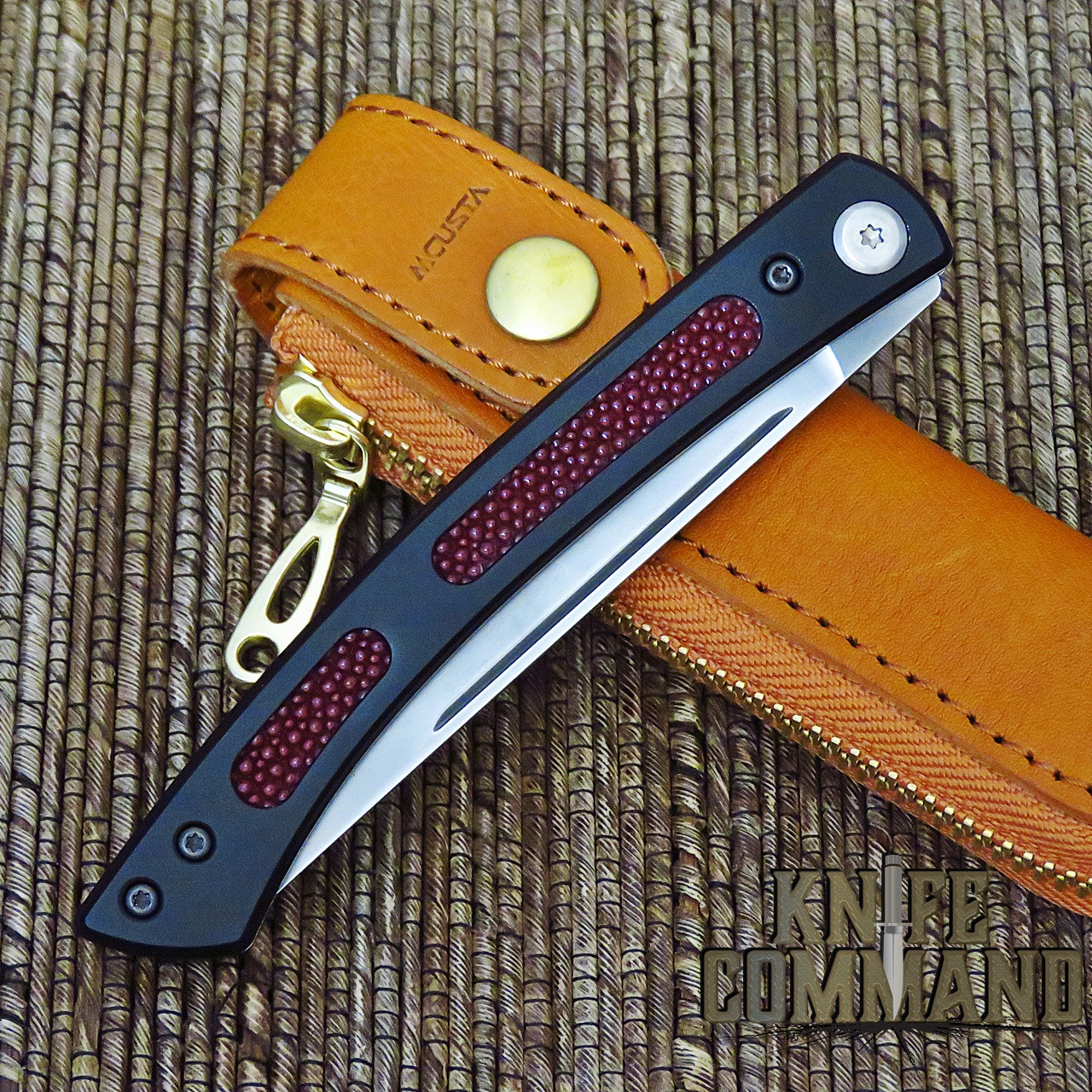 Mcusta The Executive Personal Limited Edition VG-10 Core Red Singray 4.56" Folding Steak Knife