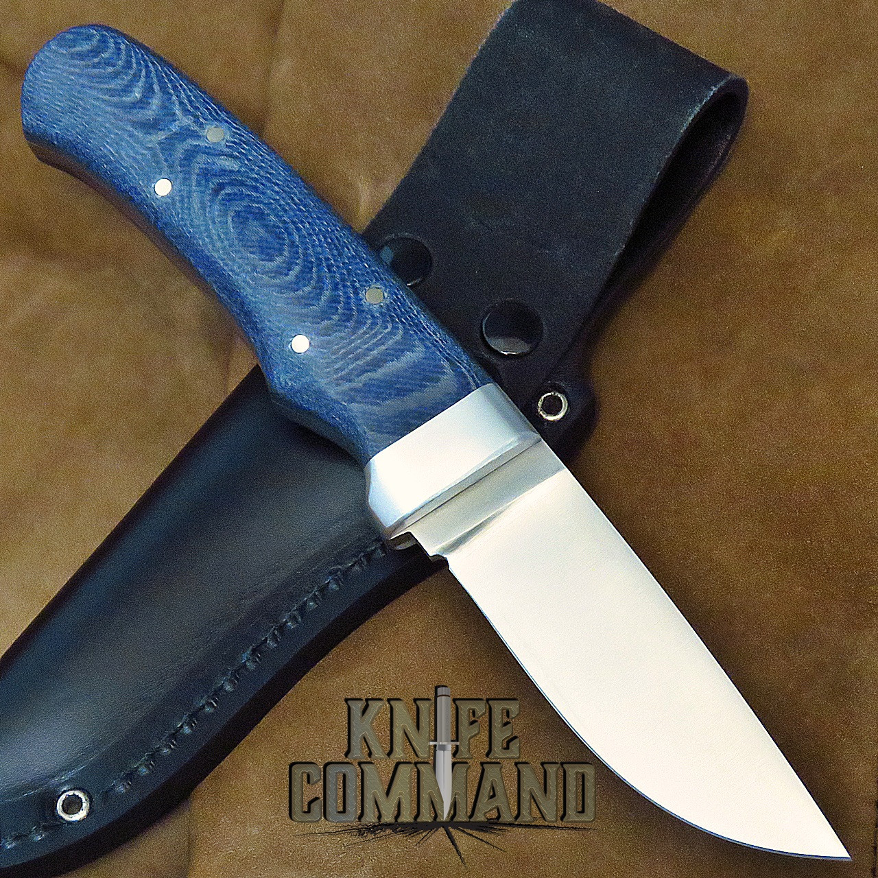 Linder Solingen Blue Jeans Micarta Drop Point Full Tang Hunting Knife 3-1/2" 440c 143609