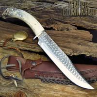 Silver Stag Tool Series Big Bowie SSB10.0 Crown Stag Hunting Knife 10" Clip Point Bowie 1095